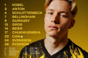 多特vs漢堡首發(fā)：埃姆雷-詹傷愈首次首發(fā)，小貝林厄姆出戰(zhàn)