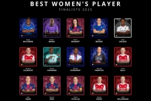 環(huán)足獎女足最佳球員15人候選：邦馬蒂、普特拉斯、凱莉、魯索在列