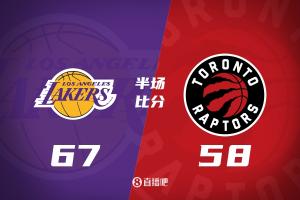 詹姆斯?fàn)顟B(tài)奇差半場(chǎng)9中2僅4分！湖人領(lǐng)先猛龍9分進(jìn)入下半場(chǎng)