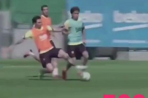 都說梅西只靠天賦？看看巴薩時期訓(xùn)練場上的梅西有多積極??