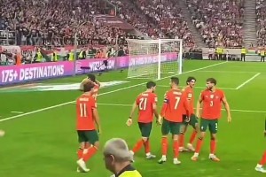 坎塞洛挑釁匈牙利球迷！C羅看到后阻止并向球迷道歉??